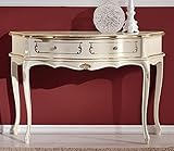 Casa Padrino Luxus Barock Konsole Cremefarben/Gold - Handgefertigter Massivholz Konsolentisch mit Schublade - Barock Möbel - Luxus Qualität - Made in Italy