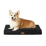 Bedsure orthopädisches Hundebett kleine Hunde - 76x51x7.6cm Hundekissen flauschig Hundematte waschbar Hundematratze in schwarz für kleine Hunde