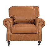 Vintage-Line Clubsessel Wales Leder Columbia Brown Armlehnensessel Ledersessel Sessel Echtleder