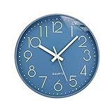 ACCSHINE Wanduhr Ohne TickgeräUsche Lautlos Modern 30cm Quarz Groß Batterie Betriebene Wanduhr Einfach zu Lesen für Zimmer Zuhause KüChe Schlafzimmer Büro Schule (Blau)