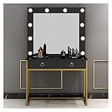 Luxuriöses Schlafzimmermöbel-Make-up-Schminktisch-Set, Schminktisch mit LED-beleuchtetem Spiegel, Schminktisch-Set, Schreibtisch für Schlafzimmer, Make-up-Schminktisch mit 10 Lichtern und 2 Schublade