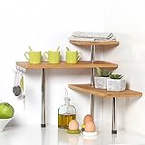 Bamboo and Stainless Steel Corner Shelf Unit - Kitchen - Bathroom - Desktop - Perfect space-saving idea. by SECRET DE GOURMET
