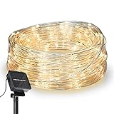 Cobus 200 LED Schlauch Außen – Solar Lichterschlauch Aussen 12m warmweiß mit Timer und 8 Modi | Lichterkette wasserdicht | LED Lichtschlauch Außen 10m & 12m| Lichtschläuche Outdoor Leuchtschlauch