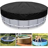 4Ft Poolabdeckung Rund, Schwimmbad Abdeckplane Pool 120 Cm Wasserdicht Winddicht, UV-Beständiges Pool Plane Staubdicht Matte Hot Tub Spa Sandkasten Abdeckung Guard Protector