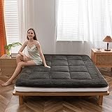 MAXYOYO Japanische Bodenmatratze Futonmatratze Queen Size Bett Matratze, Bodenmatratze für Erwachsene Dreifach Faltmatratze Bodenbett Tragbare Matratze, Upgraded Ultra Weiche Flauschige Queen
