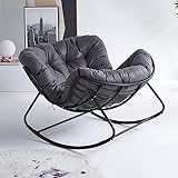 Technology Cloth Rocking Chair, Mid Century Modern Fabric Arm Chair, Comfy Lounge Schaukelstuhl, Floor Gaming Chair für Erwachsene (Color : Dark Gray)