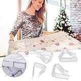 Tischdecke Rechteckige Mit starker Befestigung 4 Tischdecken Hochwertige transparente Kunststoffclips Funktion Küche, Esszimmer & Bar Tischdecke 80 80 (Transparent, One Size)