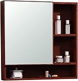 Spiegelschränke, Raum-Aluminium-Badezimmerspiegelkasten, Wandspiegel mit Regal, Toilette, versteckter Aufbewahrungsschrank (Farbe: Rot, Größe: 60 * 12,5 * 68,5 cm) (Rot 60 * 12,5 * 68,5 cm)