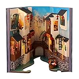 3D DIY Book Nook Kit-Miniatur Holz Haus Kit mit Möbeln-Buchständer Puzzle Puppenhaus Modell Bauset- Kreativ Handwerk für Kinder und Erwachsene (China Jiangnan)
