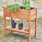 Onbest Premium Hochbeet – aus hochwertigem FSC Holz – perfekt für Garten/Terrasse/Balkon – mit Stabiler Ablage und Innenvlies – Kräuterhochbeet 80 cm hoch, 80 cm lang – Pflanztisch – Hochbeete