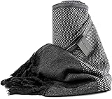 TOWELERY Premium Saunatuch Herren groß, 180x100cm, anthrazit - mit Leder Armband - Hamamtuch groß handgewebt 100% Bio-Baumwolle - Strandtuch XXL, Reisetuch, Sporttuch, Wellnesstuch.