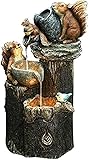 Cakunmik Solar-Wasserspiel Innen-/Außen-Eichhörnchen-Skulptur Wasserspiel-Brunnen Garten-Statue Gartenbrunnen LED-Lampe Eichhörnchen-Form Pool 15 * 9 * 6,5 cm