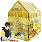 Kinderzelt Spielzelt Kinderspielhaus mit Vorhang Drinnen Kinderzimmer Kinderzimmer Dekor für Märchen, innen und außen mit tragbare Aufbewahrungstasche, 70x90x103 cm (Supermarkt)