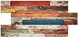 IZODEKOR Wandverkleidung Holz Styropor 2D Wandpaneele - Verblender Wanddeko Holz für Küche, Badezimmer, Balkon, Schlafzimmer, Wohnzimmer, Küchenrückwand und Teras | Torino Feuer