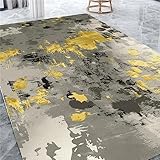 Kunsen Teppich mit Muster Anti-Rutsch, schmutzabweisend und langlebig deko büro Grey waschbare teppiche Living Floor Teppich abwaschbar 60X90CM