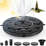 Solar Springbrunnen für außen, Solarbrunnen für den Garten, Springbrunnen Solar Teichpumpe mit 6 Düsen, 1W Solarspringbrunnen für Aussen, Teiche, Gartendekoration, Vogel-Bad, Fisch-Behälter