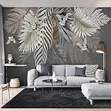 Fototapete Plant Leaf Crane Art TV Sofa Studie l De Parede 3D Moderne Tapete Wandbilder Wohnzimmer Schlafzimmer Wand Dekoration 3D Wandtapete Tapeten 300x210cm Yuekuomao354