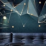 LYSYMO Benutzerdefinierte Fototapete 3D Kreative Goldene Geometrische Linien Retro Nostalgisches Sofa TV Hintergrund Fototapete Malerei 430x300cm