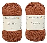 SMC Catania Originals Garn, 100 % merzerisierte Baumwolle, insgesamt 100 g, je 50 g, 136 m Amigurumi-Garn Fine-Sport 2 (426 Fuchs) s)