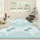 DJHWWD Rugs for Bedroom Wohnzimmer Teppich Blau Geometrisches Muster Mit Nadel Streifen Schlafzimmer Anti-Milben Mädchen Teppich Kinderzimmer 200X250Cm Teppich Kinderzimmer 6Ft 6.7''X8Ft 2.4''