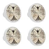 suojapuku Schrankknöpfe Schubladenknöpfe Schrankgriff Kommode Knöpfe,Karte der Welt Vintage-Globus,4 Stück Kristallglas-Dekorgriffe