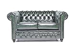 The Chesterfield Brand Chesterfield Sofa Brighton 2 Sitzer | 100% Leder, handgefertigt, Original Chesterfield | Breite 150 cm (Antik Grün)