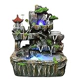 Tisch-Wasserbrunnen, kreativer Aquarium-Steinbrunnen, Brunnen, Windrad, Öffnungsgeschenk, Wohnzimmer, Büro, Desktop-Dekoration, Landschaftsbau, Ornamente für Büro, Zuhause, Schlafzimmer