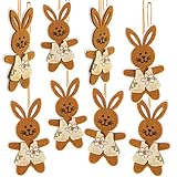 Logbuch-Verlag 8 Osterhasen Anhänger Osterdeko Hasenanhänger braun - Deko Ostern für den Osterstrauch kleines Ostergeschenk