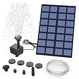 AMZtime Solar Springbrunnen 2.5W DIY Solar Teichpumpe 2022 Upgrade mit 1.2 m Wasserleitung Solarbrunnen mit 6 Fontänenstile Solar schwimmender Fontäne Pumpe für Gartenteich, Vogel-Bad, Fisch-Behälter