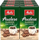 Melitta Auslese Filter-Kaffee 6 x 500g, gemahlen, Pulver für Filterkaffeemaschinen, starke Röstung, geröstet in Deutschland, im Tray