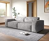 DELIFE Big-Couch Sirpio XL Cord Silbergrau 270x130 cm