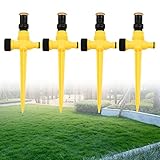 NIKJEBDF Garten-Rasensprenger, 360 Grad drehbares Wasser Sprinklersystem, Sektorsprinkler-Rasensprinkler Einstellungen 90°-180°-360°, 265 x 105 x 25 mm, zum Bewässern von Pflanzen, Blumen und Gemüse