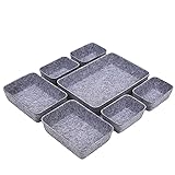 Smilbaley 7Pcs Schubladen-Organizer-System, Schubladen-Organizer-Tabletts, Schubladen-Organizer aus Filz, Schminktisch-Organizer, für Büro, Kommode, Badezimmer, Nachttisch, Schlafzimmer, etc