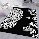 VIMODA Jugendzimmer Kinderzimmer Wohnzimmer Schlafzimmer Schwarz Skull Totenkopf Motiv, Maße:80x150 cm