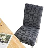 XELORY Esszimmer Stuhlhussen, Jacquard Polyester Stretch Stuhlhussen Universal 2er Set Abnehmbare für Restaurants und Wohnzimmer für Büro -W-2er-Set