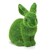 Meleager Deko-Osterhase Moos, Osterhasen Deko Groß, 1 Stück Osterhasen Figuren Grün, 18 X 17 X 10CM, Garten Statue Osterhase Deko, Hase Skulptur Osterdekoration, Ornament Kinder