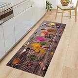 ABenxxou Küchenläufer Waschbar rutschfest Küchenmatte, 7MM Dicke Farbe Küche Gemüse rutschfeste Türmatte für Küche und Bar Teppich Läufer waschbare Küchenläufer Küche Deko, 60x180cm