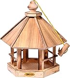 dobar® Green Label 18007FSCe Vogelfutterhaus Caliente hängend - Futterhaus aus Massivholz - Futterstation zum Hängen - Wildvogelfutterplatz - 29 x 29 x 34 cm - Geflammt