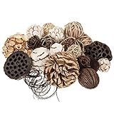 SIDCO Deko Kugel Natur 25 TLG. Set Kugeln Tischdeko Dekokugel Weide Naturdeko Rattan