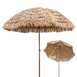 CHIPS Ø 300cm / 9.8ft Großer Outdoor Hawaii Sonnenschirm Strandschirm Garten Stroh Sonnenschirm-Regenschirm, Anti-UV und Wasserdicht (Natürliche Farben)