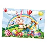 Hemobllo 1 Stück Ostern Fotografie Stoff Dekor Neugeborenen Requisiten Cartoon Teppiche Kamin Foto Hintergrund Ostern Foto Wand Tuch Ostern Foto Hintergrund Vinyl Osterhase Foto