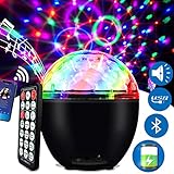 LED Discokugel 16 Beleuchtungsform Musikgesteuert Discolicht Lichteffekte mit USB Kabel und Batterie Disco Partylicht für Halloween Weihnachten Kinder Disco DJ Party Geburtstag Dekoration