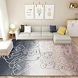 RUGMRZ Bettvorleger Schlafzimmer Teppich Draußen Rosa und Grauer Farbiger Teppich, Schlafzimmer zubehör, Bedruckte Farbe ist weich und verblasst Nicht Teppich Klein 80X150CM