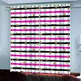 Blackout Vorhang 2Er Set Mit Ösen Vorhang Cartoon-Herz Schattierung Vorhänge 3D Blickdicht Vorhang Schiebevorhänge Für Wohnzimmer Kinderzimmer Schlafzimmer Balkon 150 X 166 cm (B X H)