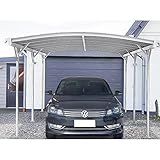 HOME DELUXE - Design Carport - FALO, Weiß - Maße: 505 x 300 x 226/240 cm - inkl. Montagematerial I Autoüberdachung Garage Unterstand