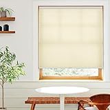 LazBlinds Schnurlose zelluläre Farbtöne, Lichtfilterung, 3,8 cm, Wabenfarben, plissiert, für Fenstergröße 61 cm B x 121,9 cm H, cremefarben