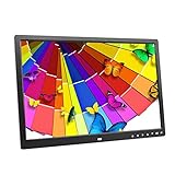 Digitaler Bilderrahmen 17 Zoll, Touch Elektronischer Bilderrahmen 1440 * 900 HD Smart Fotorahmen 1080P mit 16 GB Speicher, Wecker Video Musik Player Fernbedienung Billboard (Color : Black)