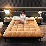 OMKUOSYA Japanische Futon-Matratze, tragbare Faltbare Futon-Matratzen-Matratze, verdickte Lamm-Kaschmir-Tatami-Matte, Camping-Matratzen (Farbe : EIN, Größe : 120x200cm)