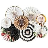 Ppmter 8 Pcs Vintage Runde Hangpapier -Fans Dekoration Für Babyparty Geburtstag Hochzeitsfeier Fotokabine Kulisse