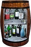 weeco Bar Schränk LED. Weinregal Weinschrank XL. Fass Vintage deko Wohnzimmer. Minibar Gin Whisky Bier. Weinfass Stehtisch. Holzfass für Gläser und Flaschen. Wine Rack geschenkset. Bartisch mit Holz